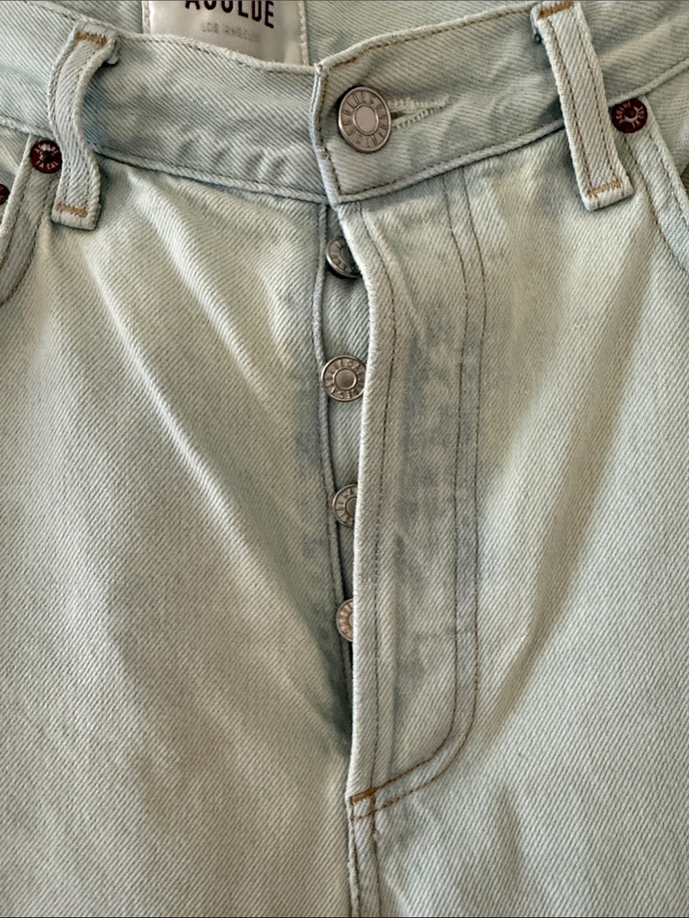 Agolde Luna Jeans in Pale Mint - Picture 4 of 5